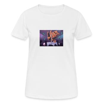Tanzende Katze - Frauen T-Shirt atmungsaktiv - Weiß - Vorne - AI Model Female 172 dark (172cm)
