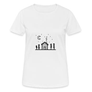 Montagnes étoilées sur cabane - T-shirt respirant Femme - blanc - Devant - AI Model Female 172 dark (172cm)