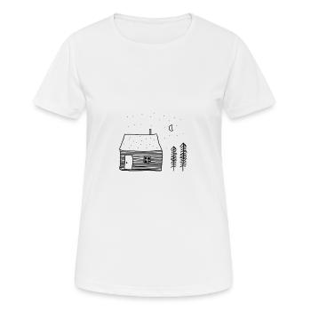 Hütte in der Wildnis - Frauen T-Shirt atmungsaktiv - Weiß - Vorne - AI Model Female 172 dark (172cm)