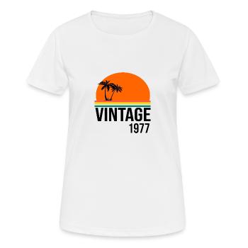 Jahrgang 1977 - Frauen T-Shirt atmungsaktiv - Weiß - Vorne - AI Model Female 172 dark (172cm)