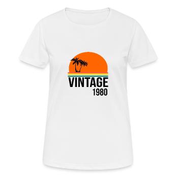 Jahrgang 1980 - Frauen T-Shirt atmungsaktiv - Weiß - Vorne - AI Model Female 172 dark (172cm)