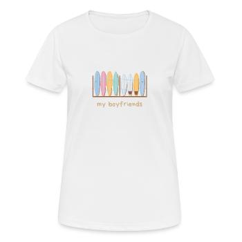 My Surfboard Boyfriends - Frauen T-Shirt atmungsaktiv - Weiß - Vorne - AI Model Female 172 dark (172cm)