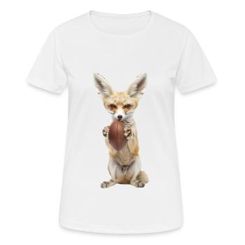 Fennek Fuchs Fußball - Frauen T-Shirt atmungsaktiv - Weiß - Vorne - AI Model Female 172 dark (172cm)