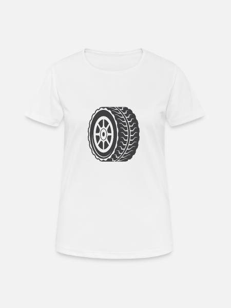 Reifen - Frauen T-Shirt atmungsaktiv - Weiß