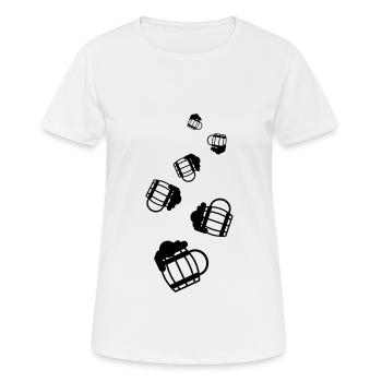 Icône de l’icône de la bière - T-shirt respirant Femme - blanc - Devant - AI Model Female 172 dark (172cm)