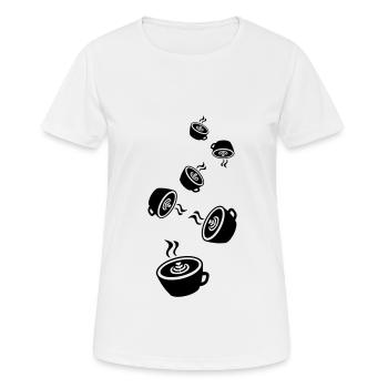 Kaffee Icon - Frauen T-Shirt atmungsaktiv - Weiß - Vorne - AI Model Female 172 dark (172cm)