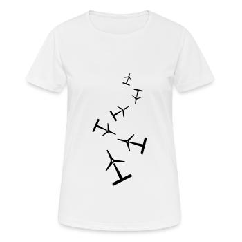 Windrad Silhouette - Frauen T-Shirt atmungsaktiv - Weiß - Vorne - AI Model Female 172 dark (172cm)