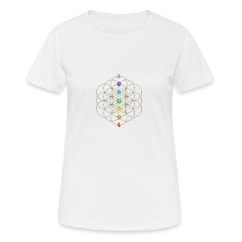 Flower of life, Chakras - Rainbow, energy symbol, - Women's Breathable T-Shirt - white - Front - AI Model Female 172 dark (172cm)