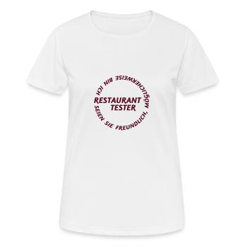 Restaurant Tester - Frauen T-Shirt atmungsaktiv - Weiß - Vorne - AI Model Female 172 dark (172cm)