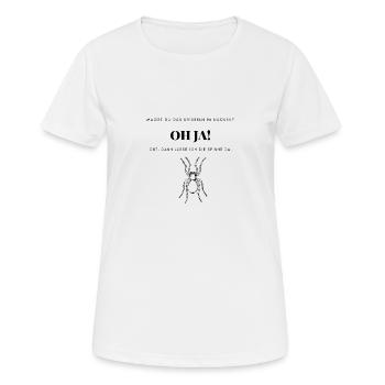 Oh JA Spinne - Frauen T-Shirt atmungsaktiv - Weiß - Vorne - AI Model Female 172 dark (172cm)
