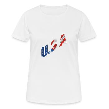 usa - Frauen T-Shirt atmungsaktiv - Weiß - Vorne - AI Model Female 172 dark (172cm)
