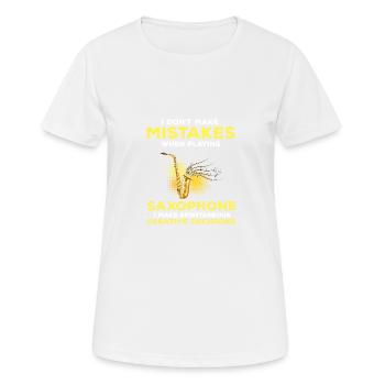 Amateurs de musique de saxophone ténor - T-shirt respirant Femme - blanc - Devant - AI Model Female 172 dark (172cm)