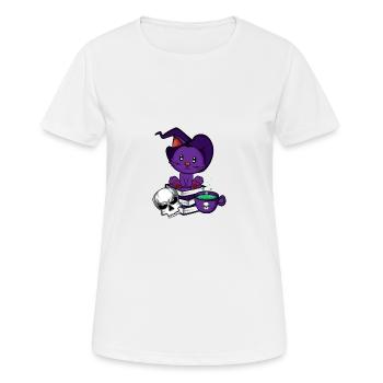 Witch Cat. Pet lovers poison - Women's Breathable T-Shirt - white - Front - AI Model Female 172 dark (172cm)