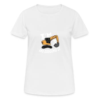 Il y a des magasins de viande creusant des spécialités cadeau - T-shirt respirant Femme - blanc - Devant - AI Model Female 172 dark (172cm)