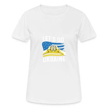 Lass uns die Ukraine gehen Sympathische Person Gif - Frauen T-Shirt atmungsaktiv - Weiß - Vorne - AI Model Female 172 dark (172cm)