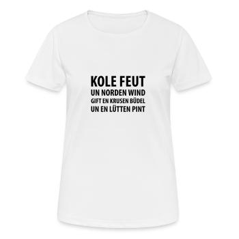 Plattdeutsch Anker Krusen Büdel Lütten Pint - Frauen T-Shirt atmungsaktiv - Weiß - Vorne - AI Model Female 172 dark (172cm)