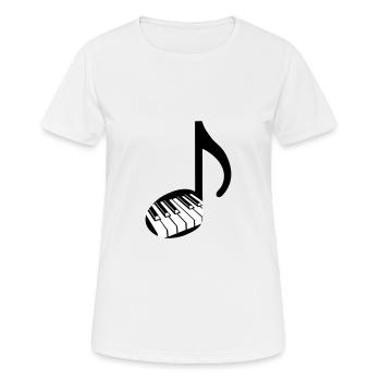 Musiknote und Klavier - Tasten - Frauen T-Shirt atmungsaktiv - Weiß - Vorne - AI Model Female 172 dark (172cm)