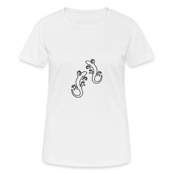 gecko zwei - Frauen T-Shirt atmungsaktiv - Weiß - Vorne - AI Model Female 172 dark (172cm)