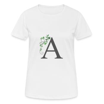 A avec trèfles - T-shirt respirant Femme - blanc - Devant - AI Model Female 172 dark (172cm)