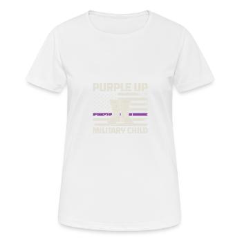 Lila up Tee militaire Mois de l’enfant militaire US -amer - T-shirt respirant Femme - blanc - Devant - AI Model Female 172 dark (172cm)
