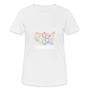 Mobile Pride Month Pride Flag LGBT Community LGBTQ - T-shirt respirant Femme - blanc - Devant - AI Model Female 172 dark (172cm)