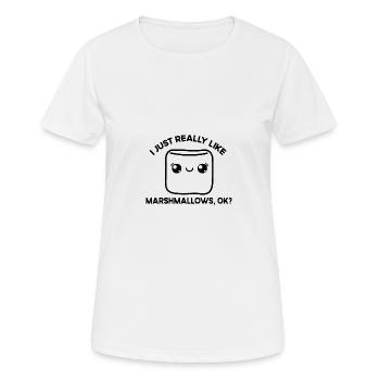 I like marshmallows, ok, love marshmallows - Women's Breathable T-Shirt - white - Front - AI Model Female 172 dark (172cm)
