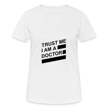 Médecin - T-shirt respirant Femme - blanc - Devant - AI Model Female 172 dark (172cm)