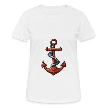 Anker Symbol Hafen - Frauen T-Shirt atmungsaktiv - Weiß - Vorne - AI Model Female 172 dark (172cm)