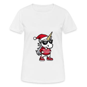 Licorne Noël moche Noël - T-shirt respirant Femme - blanc - Devant - AI Model Female 172 dark (172cm)