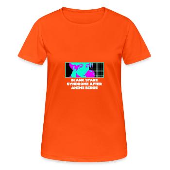 Blank starren japanischer Anime -Liebhaber Japan M - Frauen T-Shirt atmungsaktiv - Neonorange - Vorne - AI Model Female 172 dark (172cm)