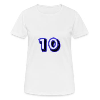 10. 10 YEARS. 10th ANNIVERSARY. 10 YEAR ANNIVERSARY. - Women's Breathable T-Shirt - white - Front - AI Model Female 172 dark (172cm)