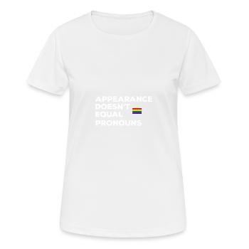 Appearance-no same pronouns - Women's Breathable T-Shirt - white - Front - AI Model Female 172 dark (172cm)