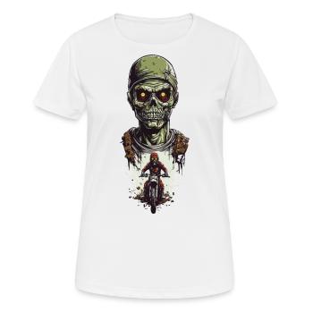Zombie Biker Halloween & Motocross Conception de moto - T-shirt respirant Femme - blanc - Devant - AI Model Female 172 dark (172cm)
