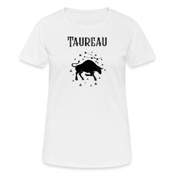 Taureau signe du zodiaque. - T-shirt respirant Femme - blanc - Devant - AI Model Female 172 dark (172cm)