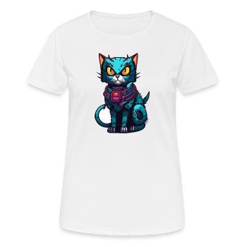 Cyberpunk Astrocat - T-shirt respirant Femme - blanc - Devant - AI Model Female 172 dark (172cm)