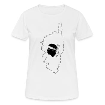 Corsica France Map - Women's Breathable T-Shirt - white - Front - AI Model Female 172 dark (172cm)