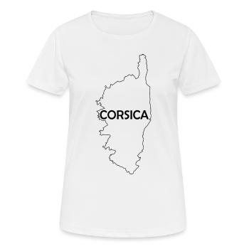Corsica Island France Map - Women's Breathable T-Shirt - white - Front - AI Model Female 172 dark (172cm)