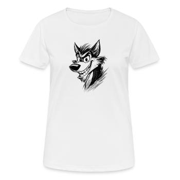 Ein wilder Wolf mit finsterem Blick - Frauen T-Shirt atmungsaktiv - Weiß - Vorne - AI Model Female 172 dark (172cm)