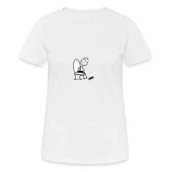 Dans les toilettes - T-shirt respirant Femme - blanc - Devant - AI Model Female 172 dark (172cm)