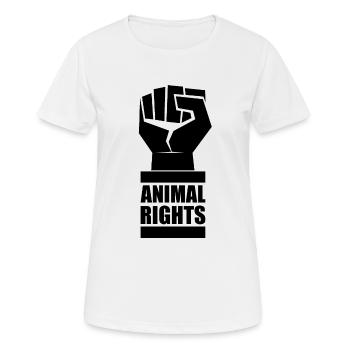 ANIMAL RIGHTS VEGAN - Frauen T-Shirt atmungsaktiv - Weiß - Vorne - AI Model Female 172 dark (172cm)