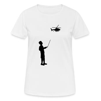 Ferngesteuert Modellhubschrauber Fernsteuerung - Frauen T-Shirt atmungsaktiv - Weiß - Vorne - AI Model Female 172 dark (172cm)