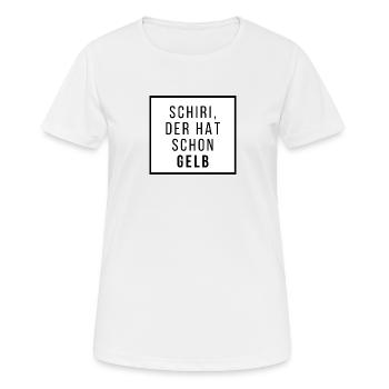 Arbitre, il a déjà du jaune - T-shirt respirant Femme - blanc - Devant - AI Model Female 172 dark (172cm)