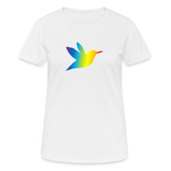 Kolibri bunt - Frauen T-Shirt atmungsaktiv - Weiß - Vorne - AI Model Female 172 dark (172cm)