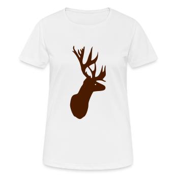 Hirsch - Geweih - Frauen T-Shirt atmungsaktiv - Weiß - Vorne - AI Model Female 172 dark (172cm)