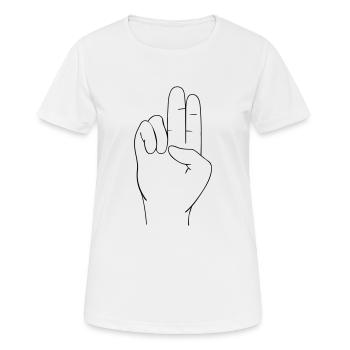 Signe à la main - T-shirt respirant Femme - blanc - Devant - AI Model Female 172 dark (172cm)