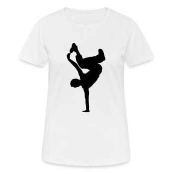 Breakdance Breaking B-Boying B-Girling Hip-Hop - Frauen T-Shirt atmungsaktiv - Weiß - Vorne - AI Model Female 172 dark (172cm)