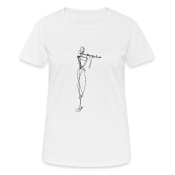 Flöte - Frauen T-Shirt atmungsaktiv - Weiß - Vorne - AI Model Female 172 dark (172cm)