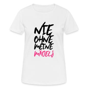 maedels nie ohne meine - Frauen T-Shirt atmungsaktiv - Weiß - Vorne - AI Model Female 172 dark (172cm)
