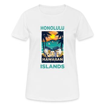 Hawaï et les îles, Honolulu - T-shirt respirant Femme - blanc - Devant - AI Model Female 172 dark (172cm)