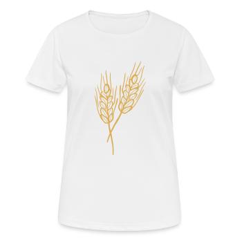 Weizen Illustration Brotbäcker Geschenkidee - Frauen T-Shirt atmungsaktiv - Weiß - Vorne - AI Model Female 172 dark (172cm)